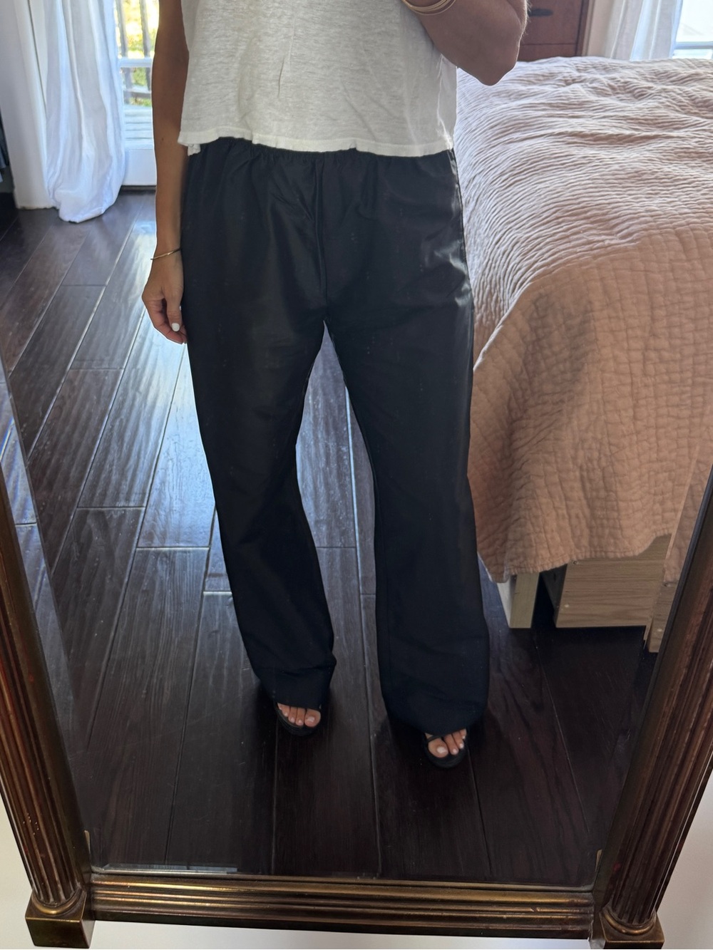 DONNI. Black Wide Leg Pants